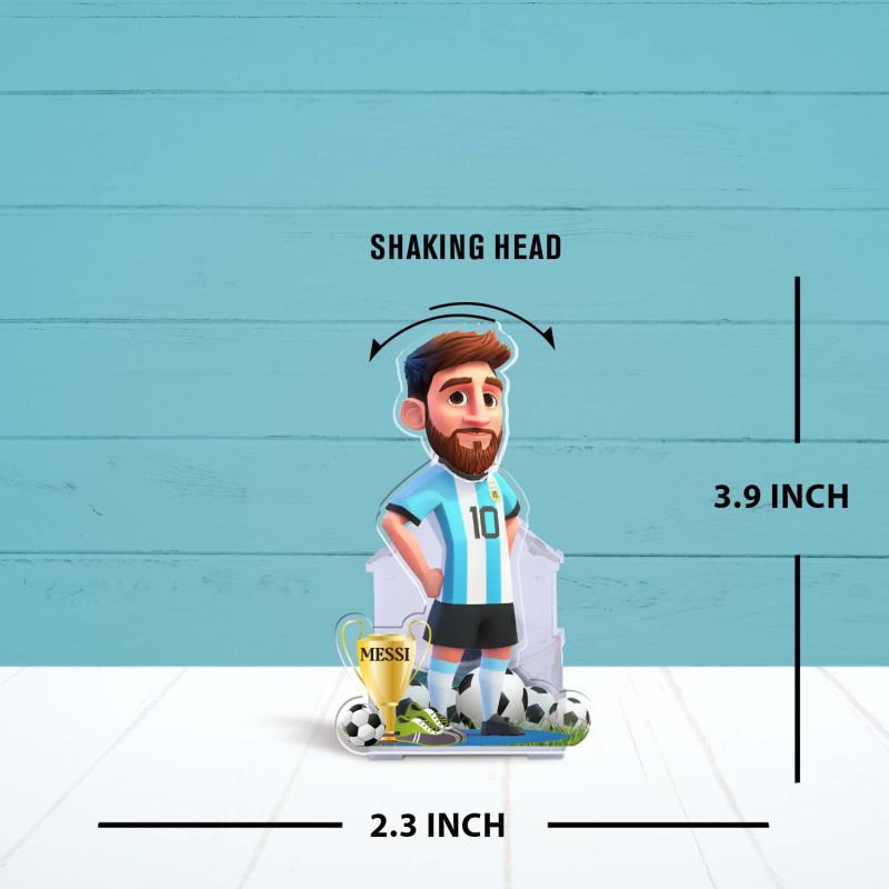 Personalized Caricature for Football Player with Shaking Head, Custom Face Photo Cutout Gift for Football Fans Solar Powered Moving Head Football Theme Return Gift Tabletop